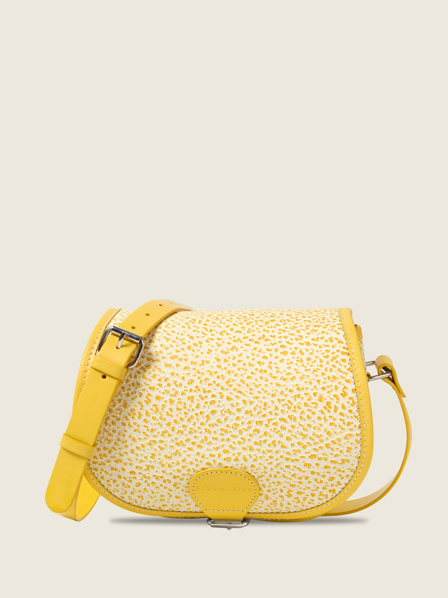 Sac bandoulière en cuir jaune LeBohémien - Citronnade vue face