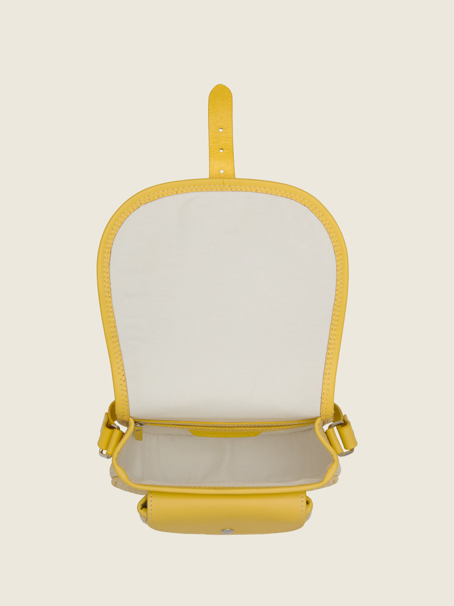 Sac bandoulière en cuir jaune LeBohémien - Citronnade vue dos