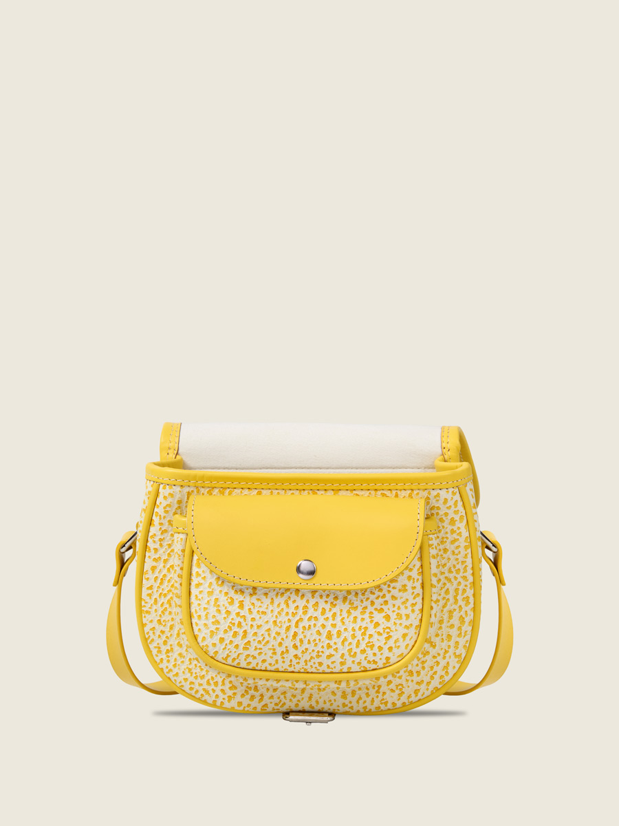 Sac bandoulière en cuir jaune LeBohémien - Citronnade vue cote