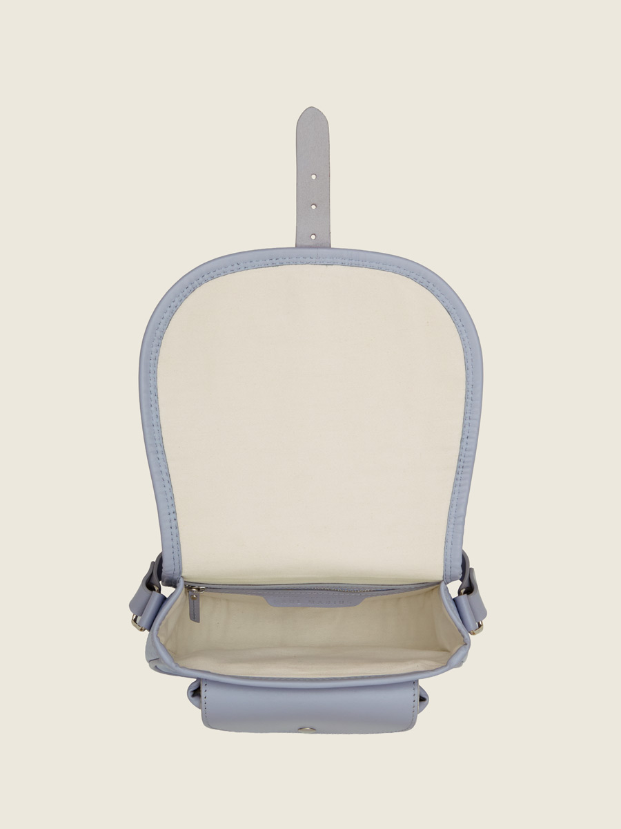 Sac bandoulière en cuir violet LeBohémien - Lavande vue dos