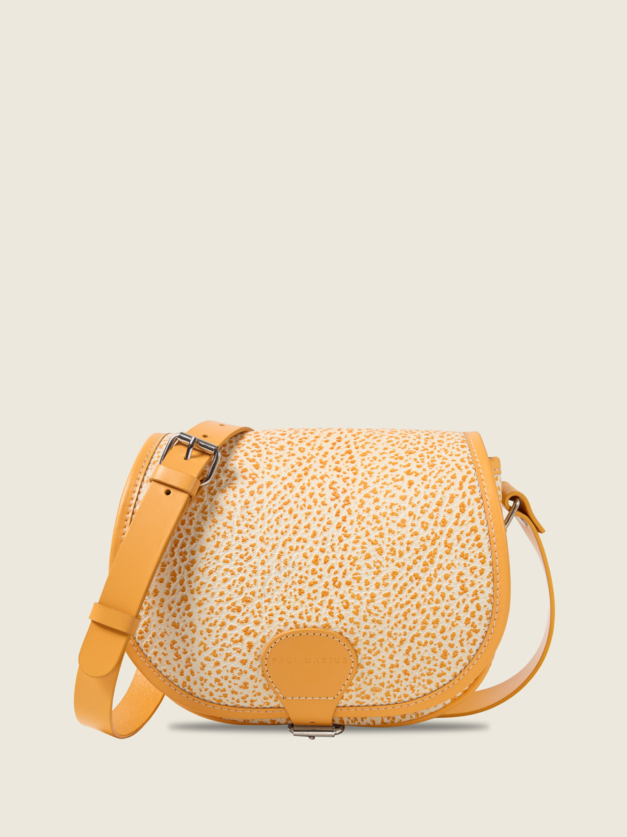 Sac bandoulière en cuir orange LeBohémien - Orangeade vue face