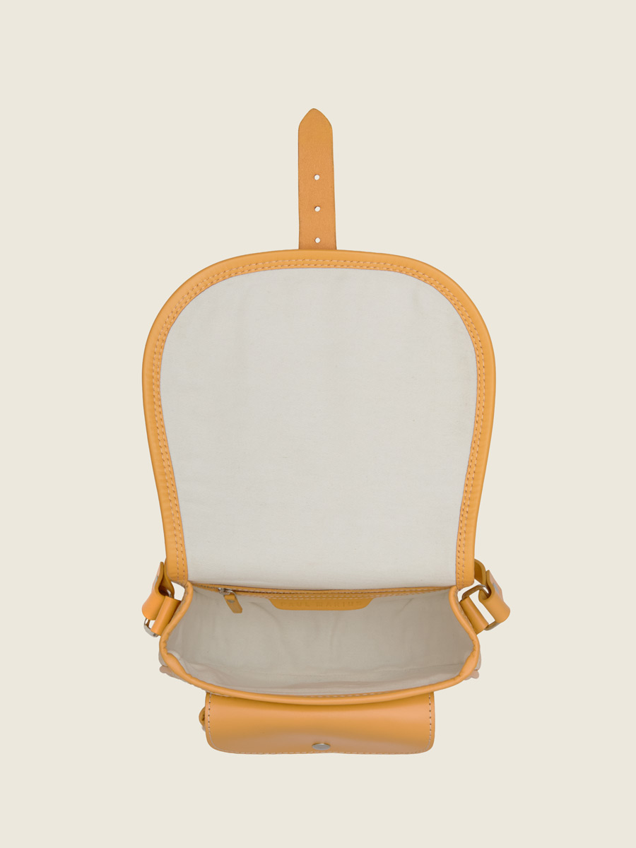 Sac bandoulière en cuir orange LeBohémien - Orangeade vue dos