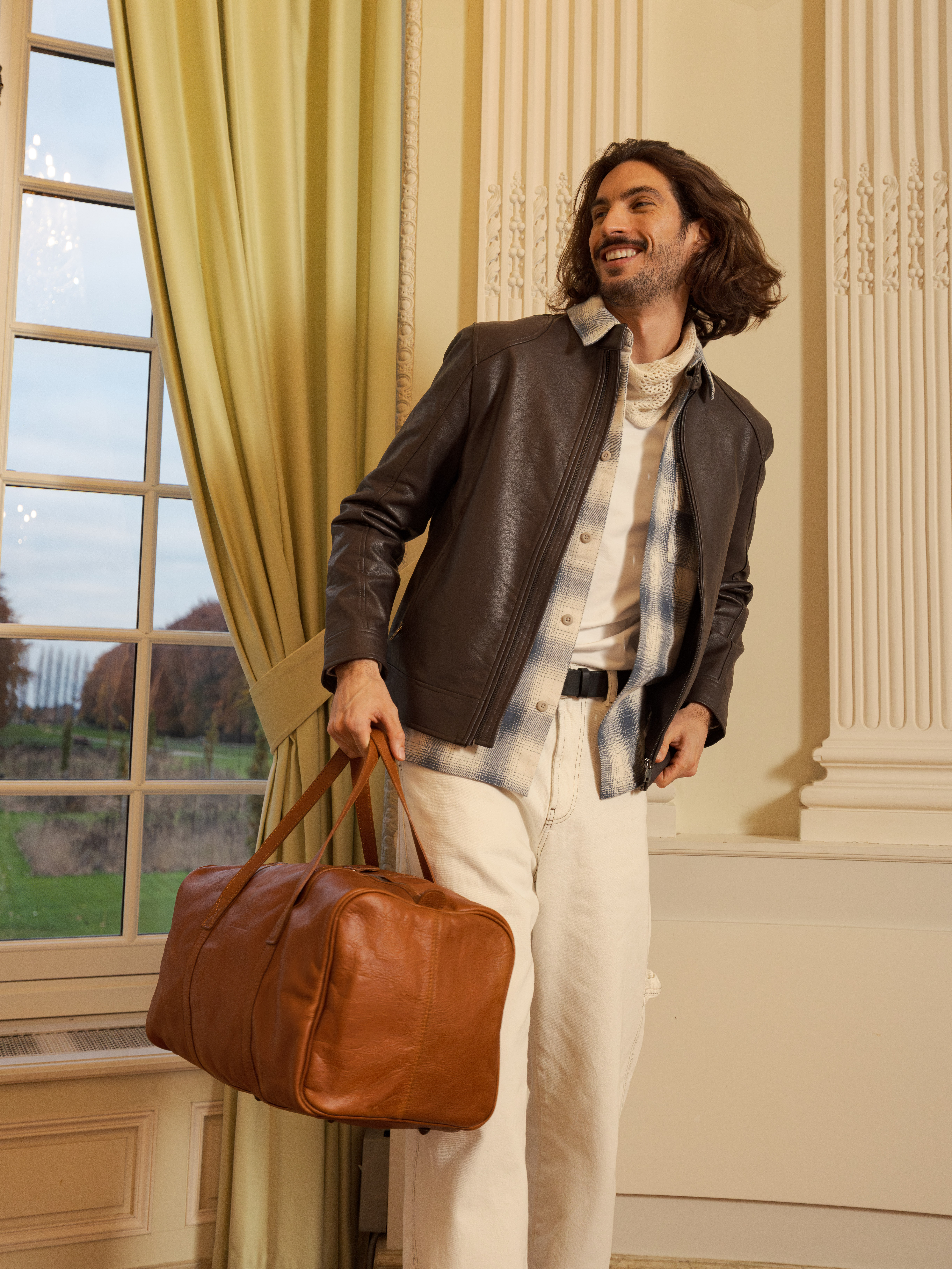 LeCabine Naturel sac de voyage cuir Marron PAUL MARIUS