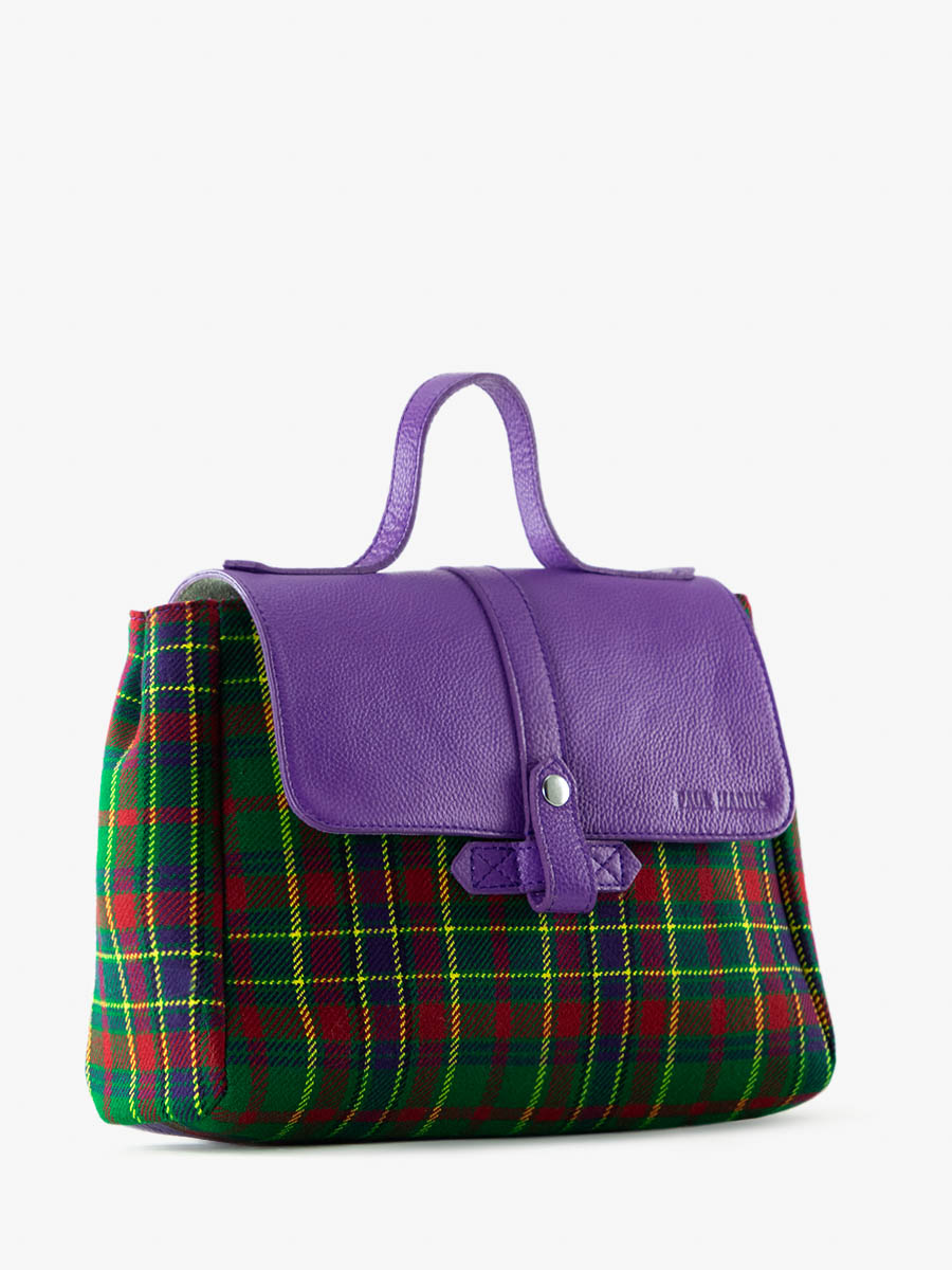 photo-vue-cote-sac-bandouliere-cuir-tissu-tartan-lecorneille-versus-paul-marius-w23-sco-gr-p