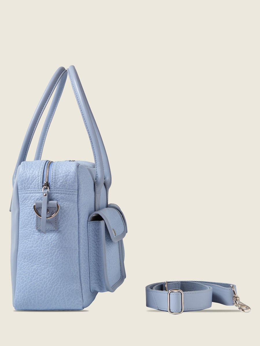 Sac à main en cuir violet LeDandy - Lavande vue dos