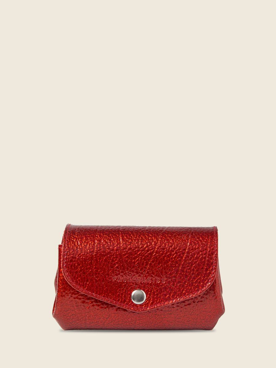 Pochette en cuir rouge LeGustave M - Star Flamme vue face