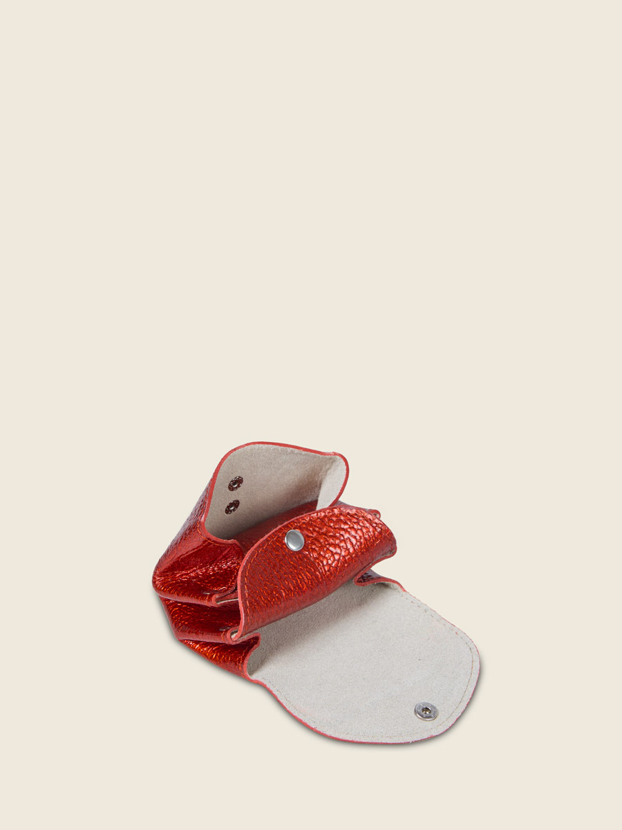 Porte-monnaie en cuir rouge LeGustave - Star Flamme vue cote