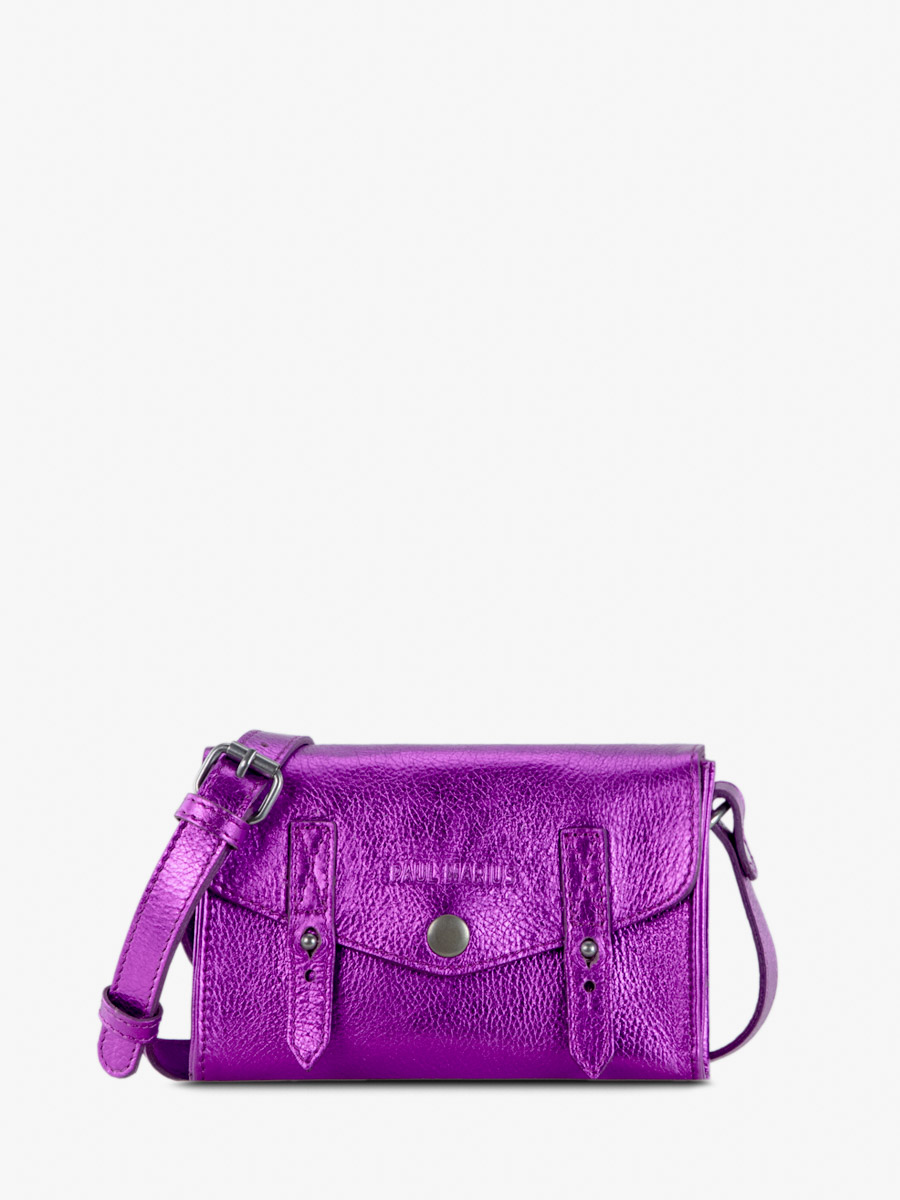 photo-vue-face-sac-bandouliere-cuir-violet-metallise-lemini-indispensable-bonbon-paul-marius-w08s-m-p