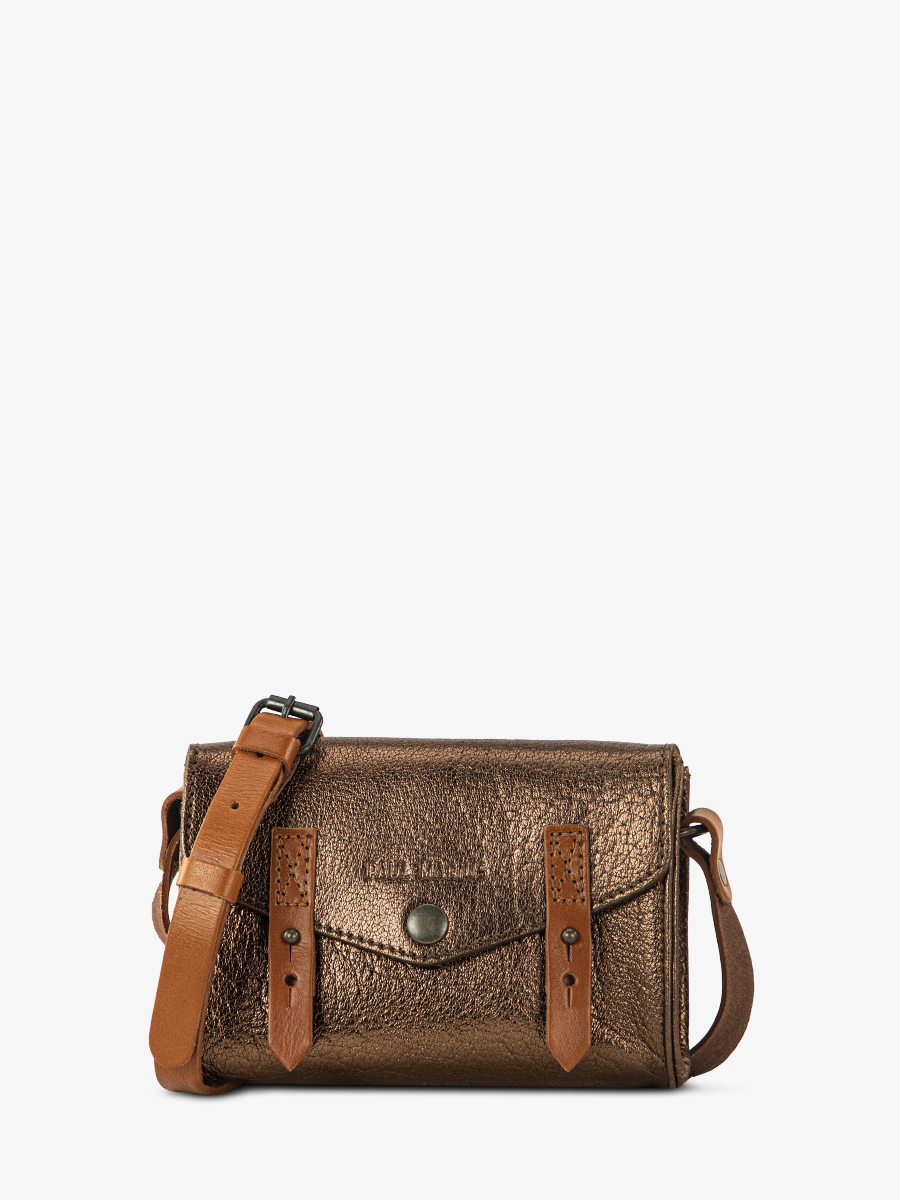 photo-vue-de-cote-sac-bandouliere-cuir-femme-cuivre-le-mini-indispensable-cuivre-paul-marius-w08s-c