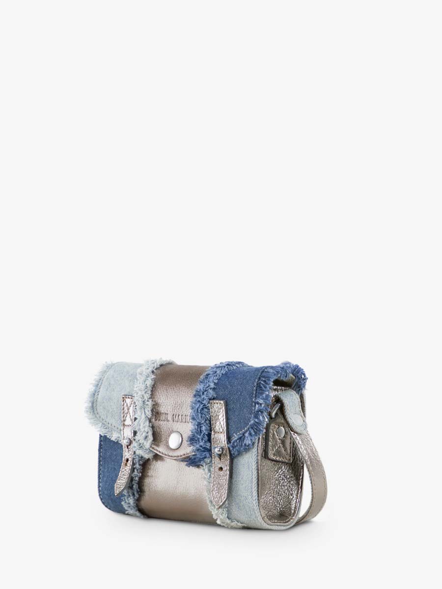 photo-vue-de-cote-sac-bandouliere-cuir-jean-argente-femme-lemini-indispensable-denim-acier-paul-marius-w08s-gm-denim