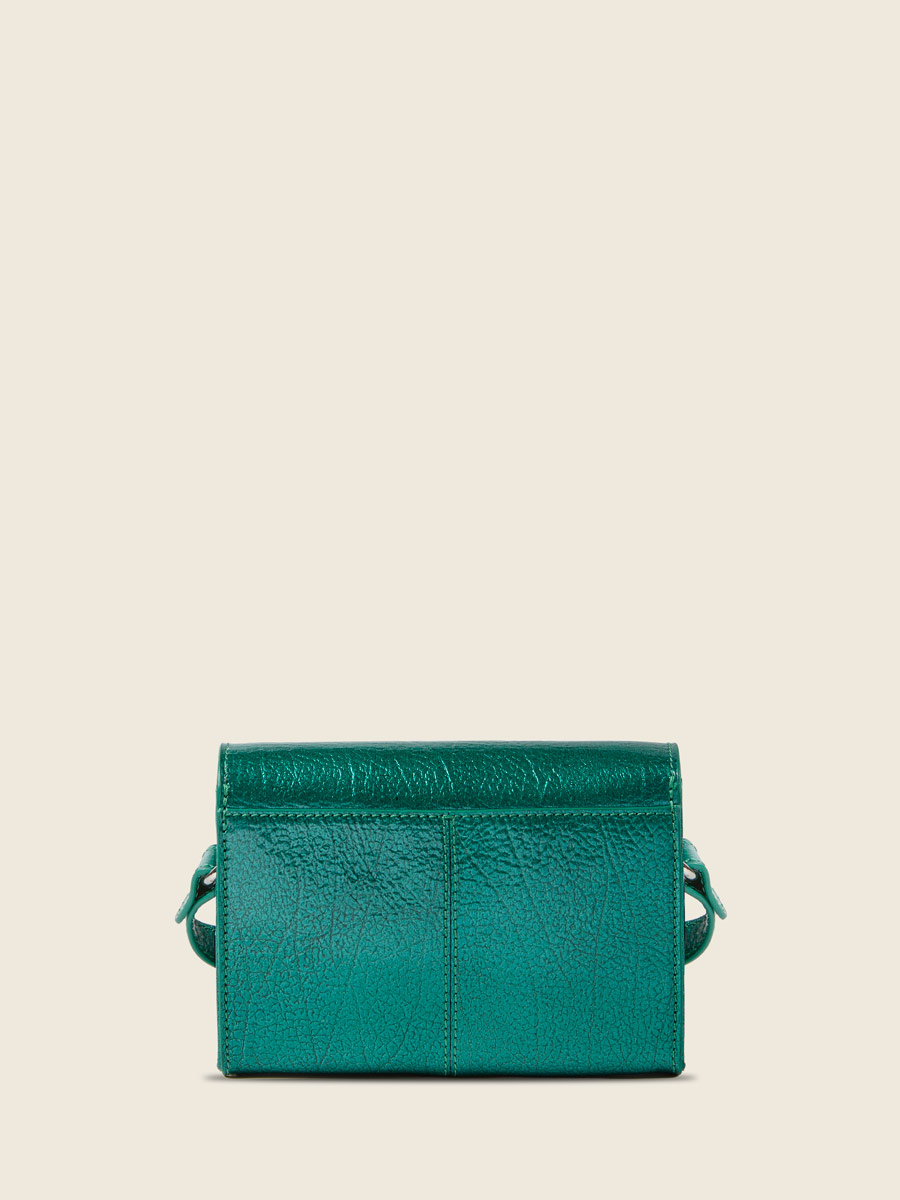 Petit sac bandoulière en cuir bleu LeMini Indispensable - Star Lagon vue dos