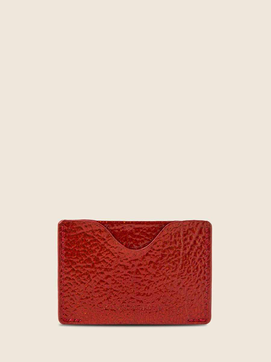 Portefeuille en cuir rouge LePorte-cartes Gabin - Star Flamme vue face