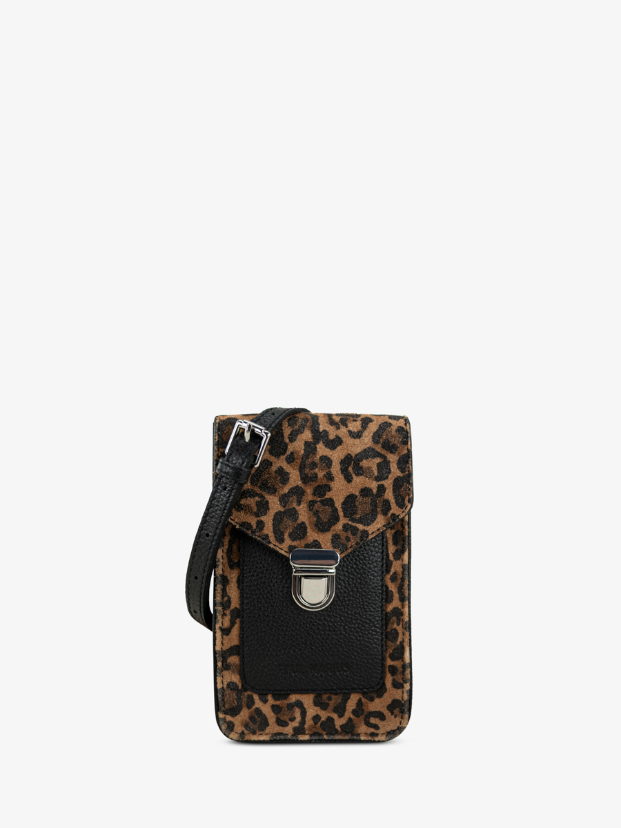 sac-telephone-cuir-leporte-telephone-leopard-noir-vue-face-m88-lp-b