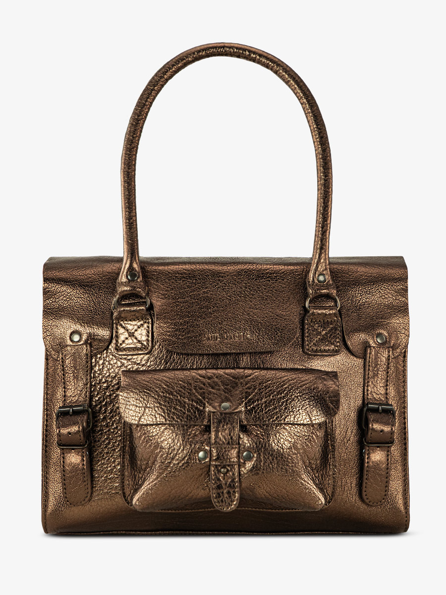 photo-vue-de-face-sac-bandouliere-cuir-femme-cuivre-lerive-gauche-m-cuivre-paul-marius-w01m-c