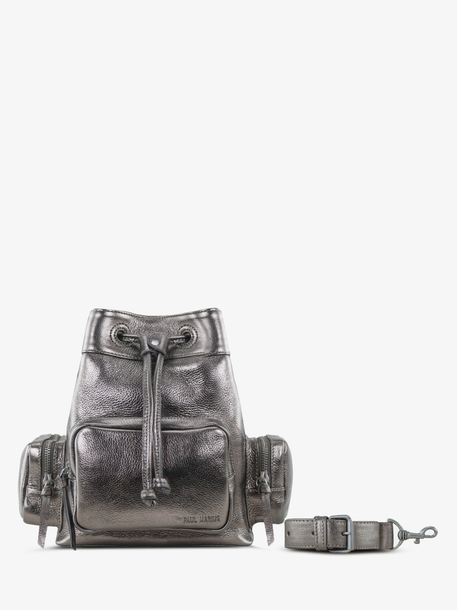 sac-seau-cuir-argente-leseau-90s-acier-vue-face-w57-b