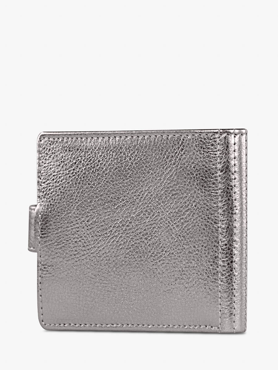 LePortefeuille Louise Acier portefeuille en cuir argente PAUL MARIUS