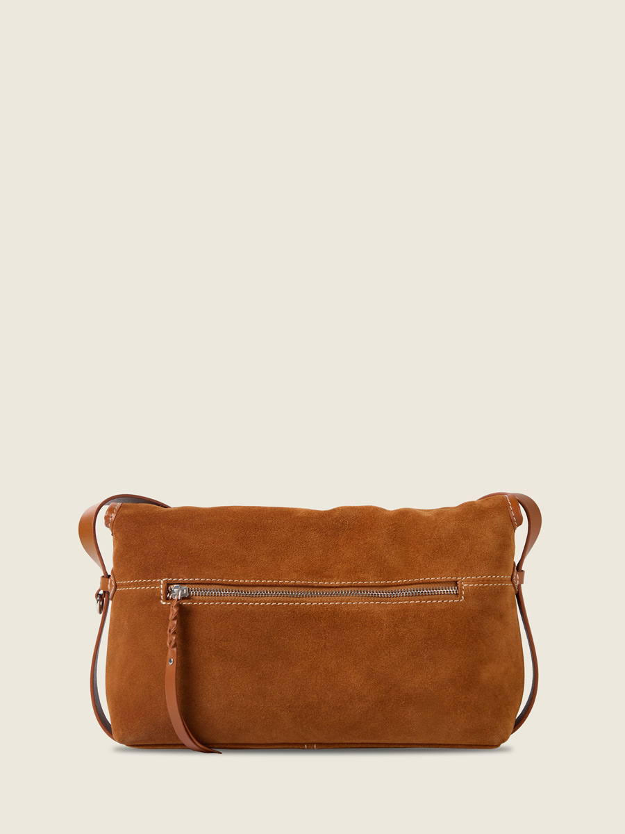 Sac bandoulière en daim Loulou  - Fauve vue portee