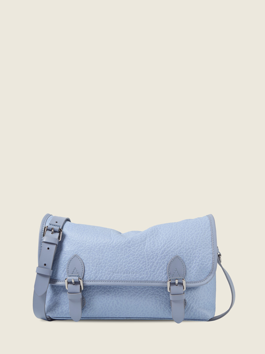 Sac bandoulière en cuir violet Loulou  - Lavande vue face