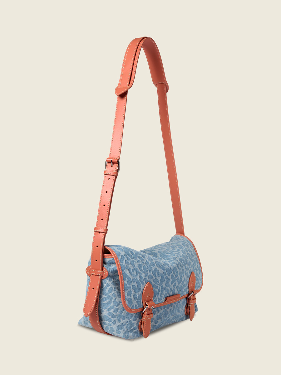 Sac bandoulière denim léopard Loulou - Denim / Léopard vue dos