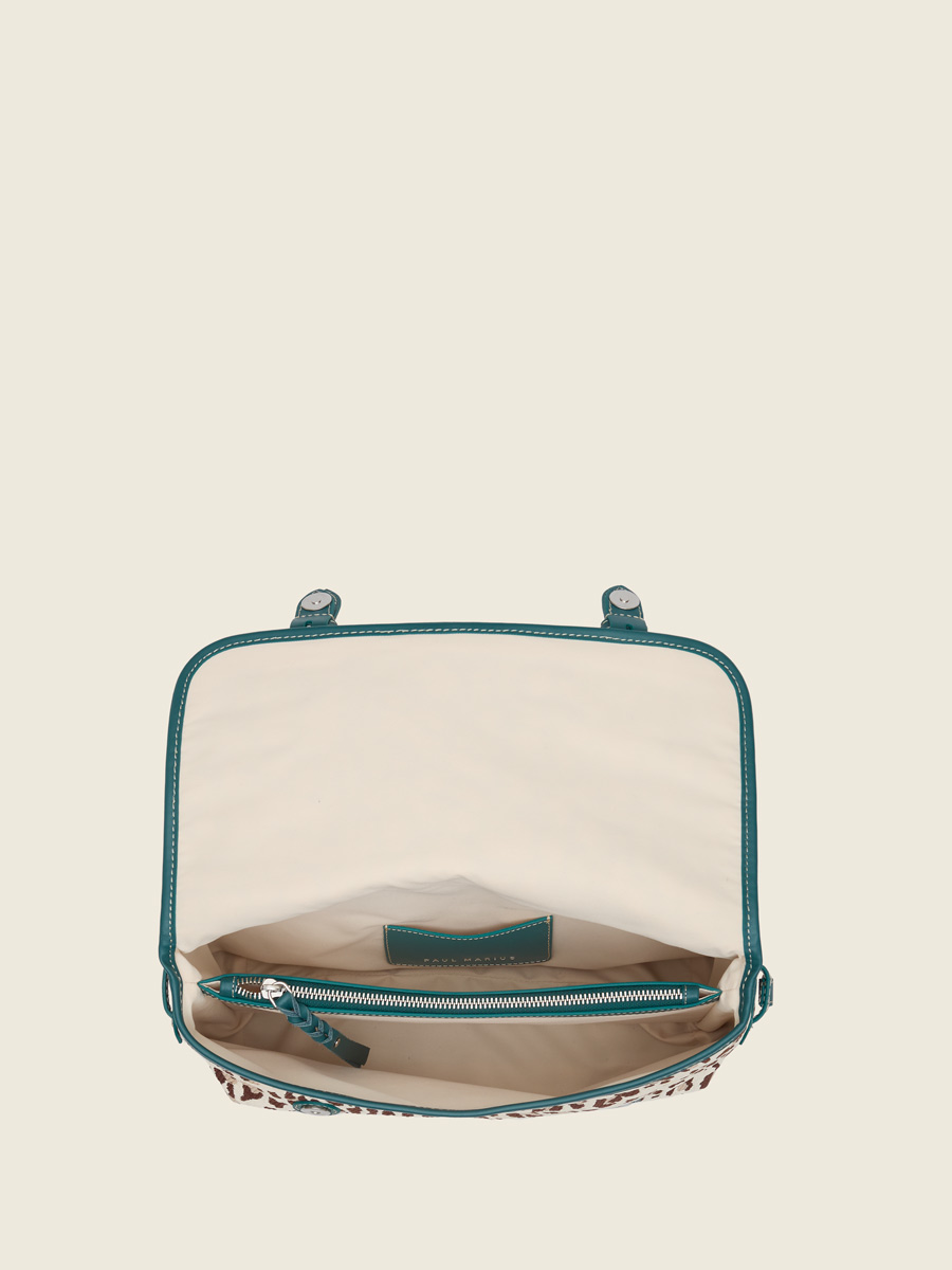 Sac bandoulière raphia léopard Loulou Raphia - Léopard vue portee