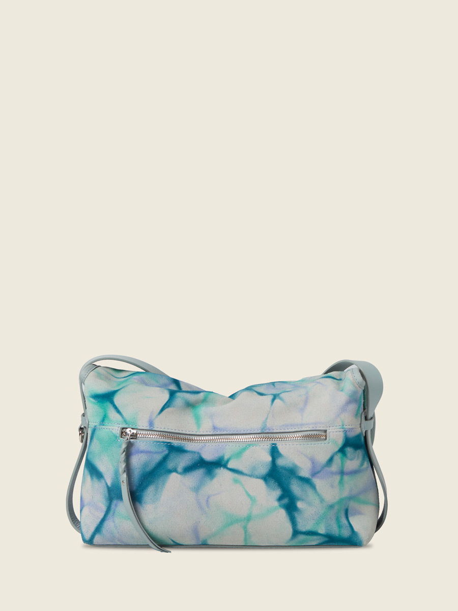 Sac bandoulière en cuir bleu Loulou - Tie & Dye Bleu vue interieure