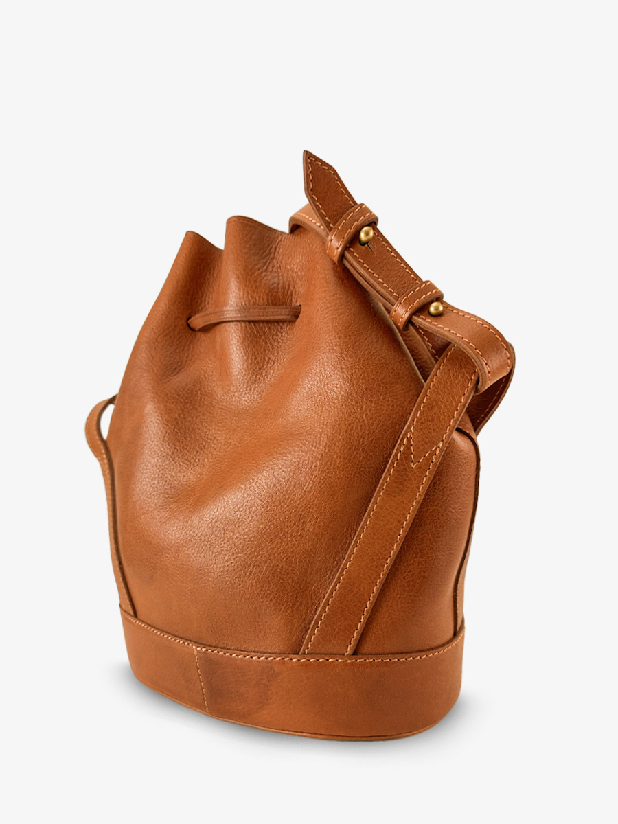 L Aumoniere Cognac Huile sac seau en cuir marron femme PAUL MARIUS
