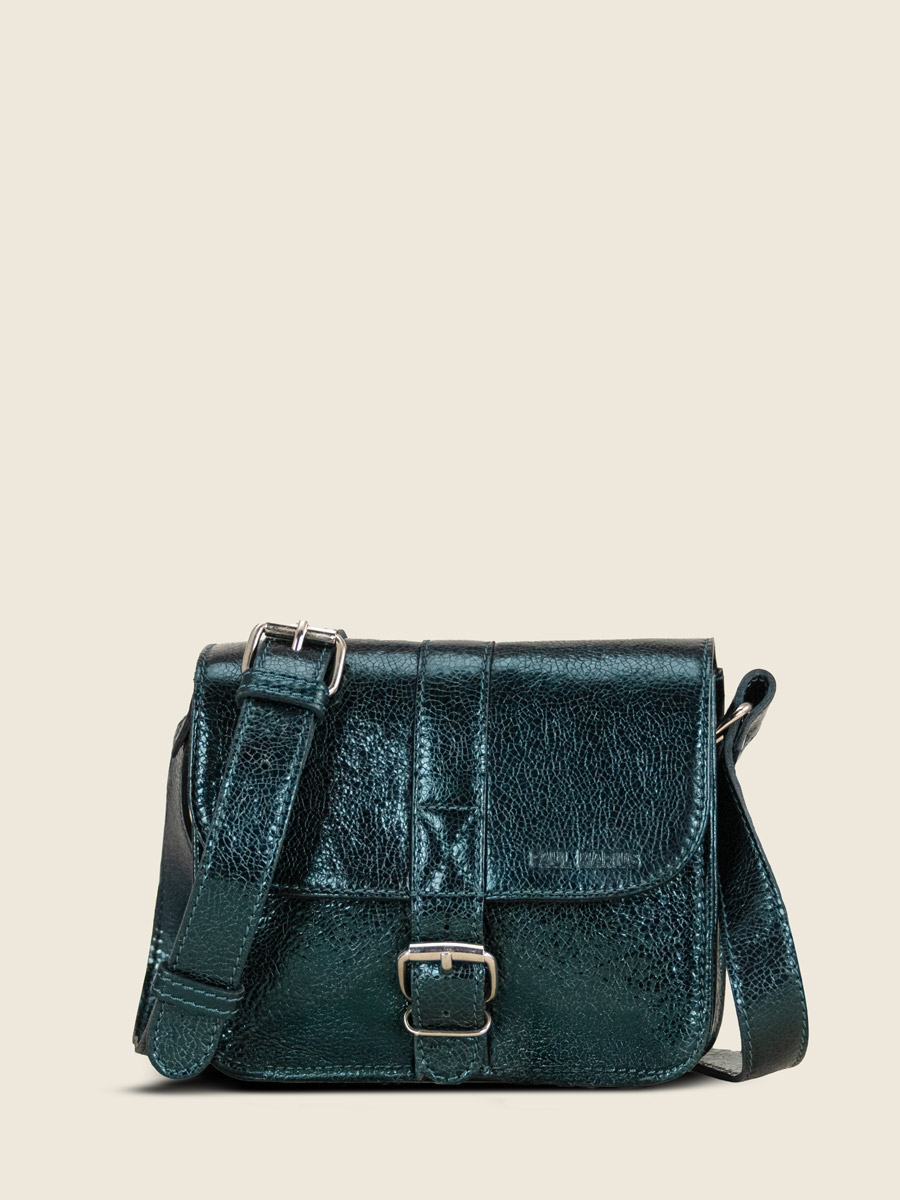petit-sac-bandouliere-cuir-femme-vert-scintillant-lessentiel-minuit-vue-face-m21-m-gr