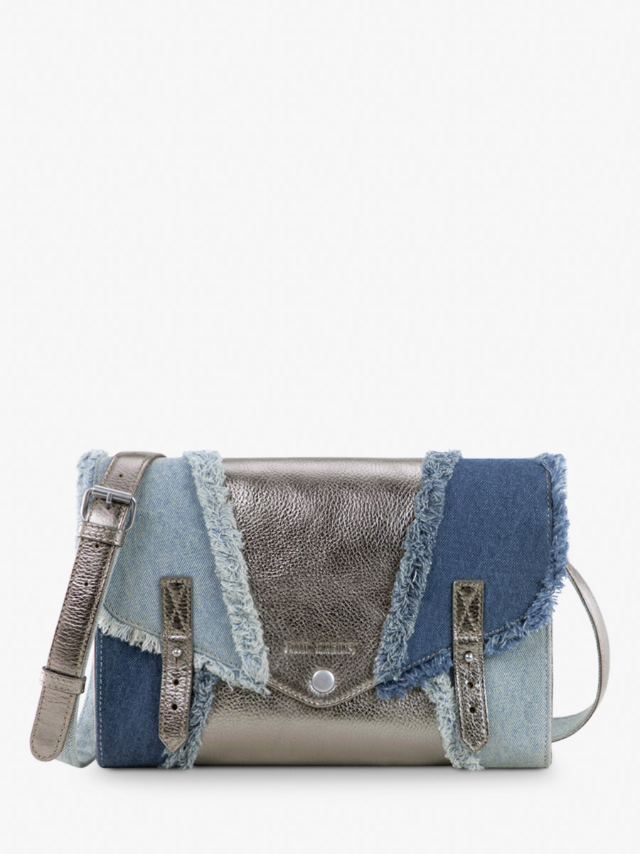photo-vue-de-face-sac-bandouliere-cuir-jean-argente-femme-l-indispensable-denim-acier-paul-marius-w08-gm-denim