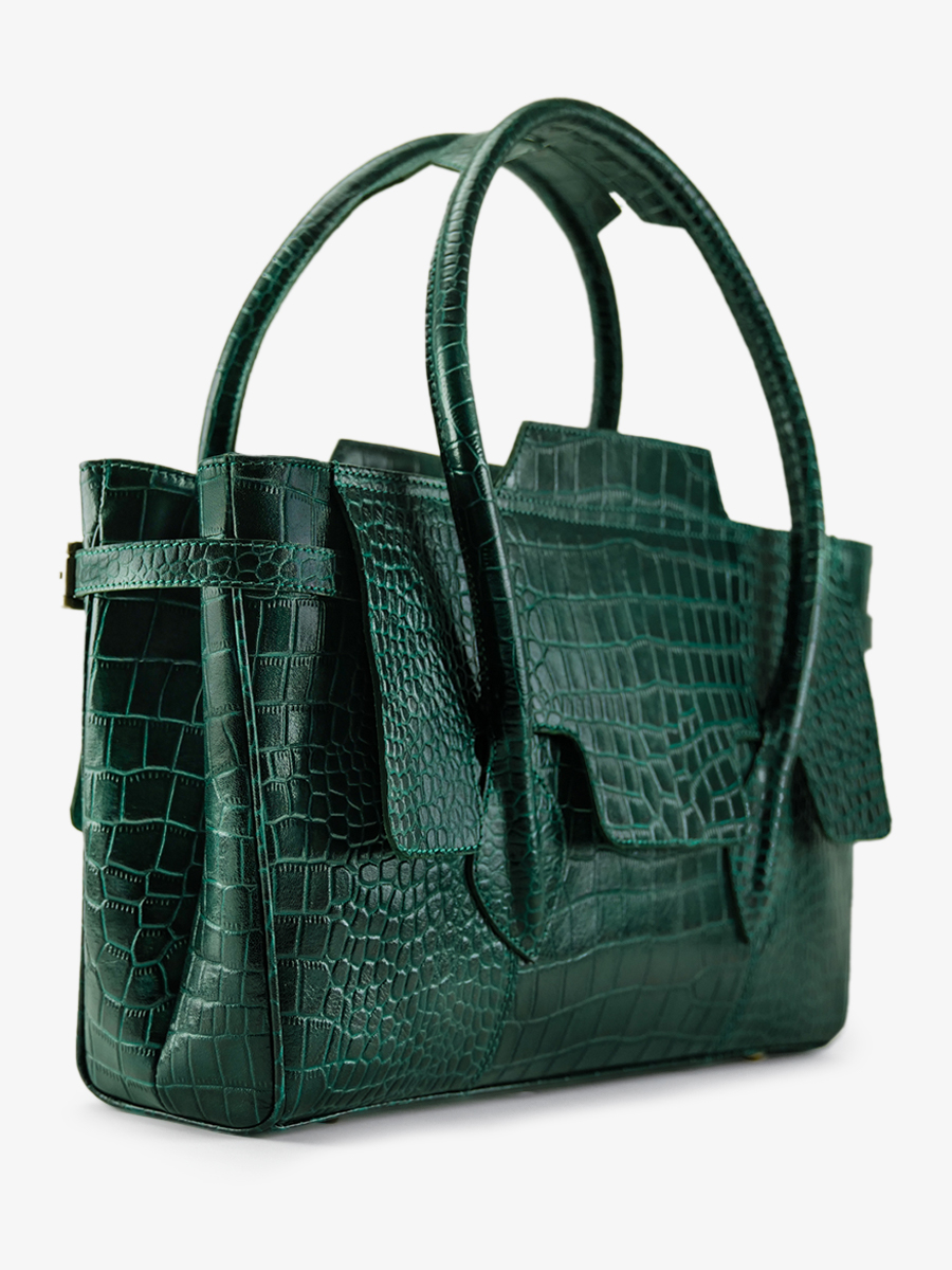 photo-vue-de-dos-sac-main-cuir-femme-madeleine-alligator-vert-paul-marius-w31-a-dg