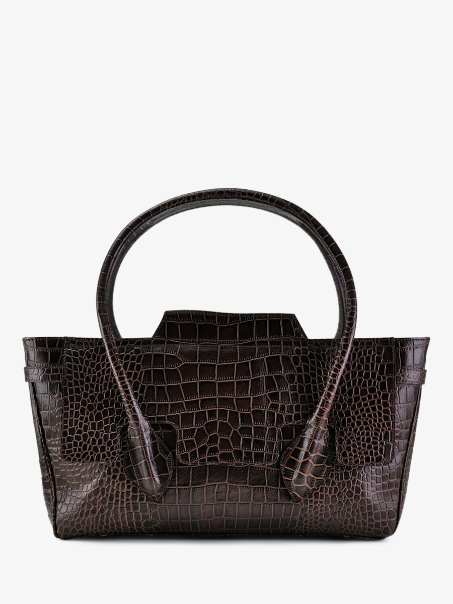 photo-vue-de-dos-sac-main-cuir-femme-madeleine-alligator-marron-paul-marius-w31-a-db