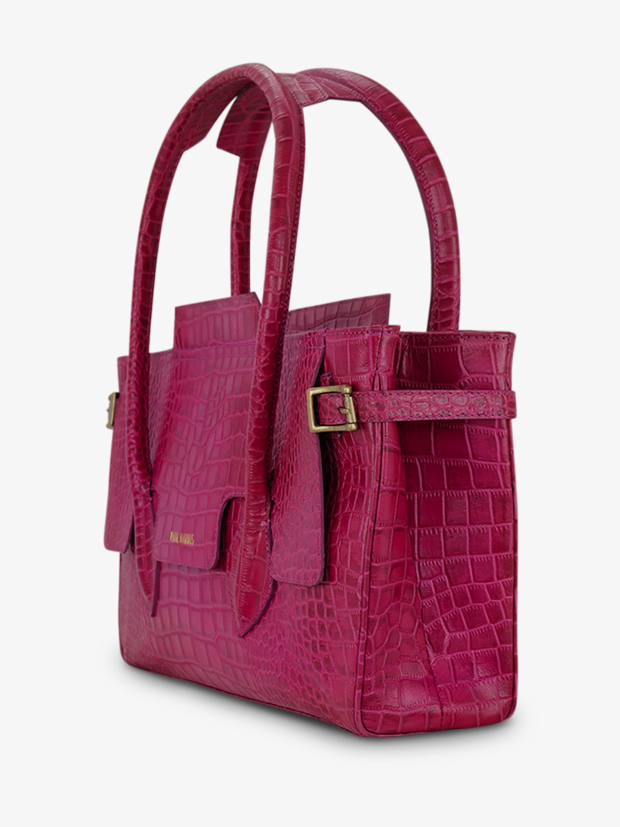 photo-vue-de-dos-sac-main-cuir-femme-madeleine-alligator-rose-paul-marius-w31-a-pi