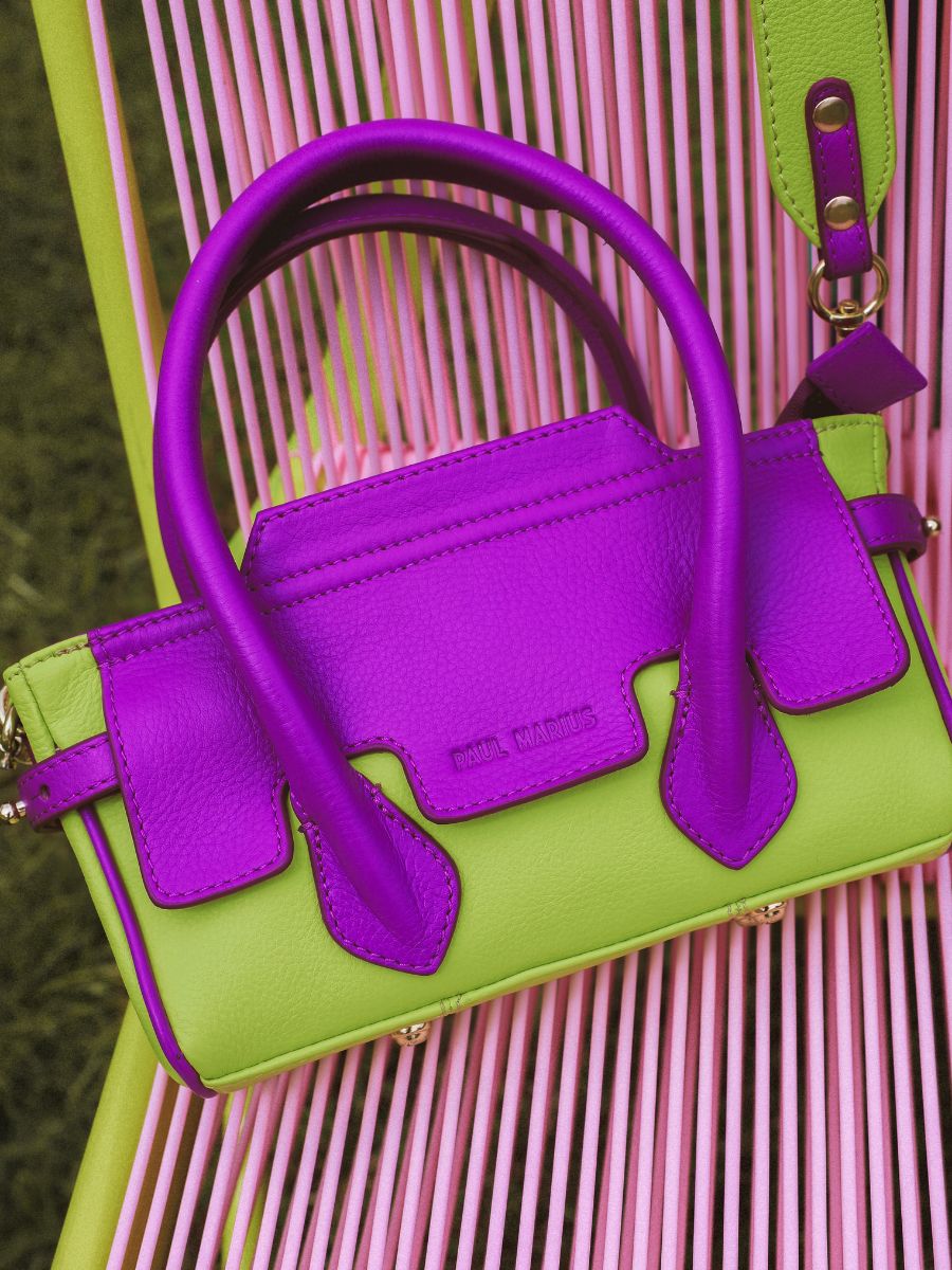 photo-portee-mini-sac-a-main-cuir-vert-violet-madeleine-xs-sorbet-pomme-cassis-paul-marius-w31xs-sb-lgr-p