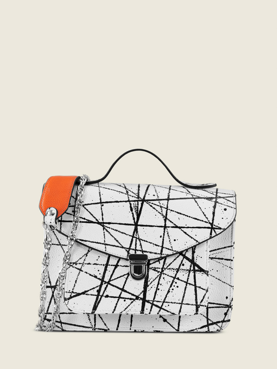 sac-bandouliere-cuir-blanc-noir-orange-mademoiselle-george-n2-arty-01-vue-face-w105-art1-b-w