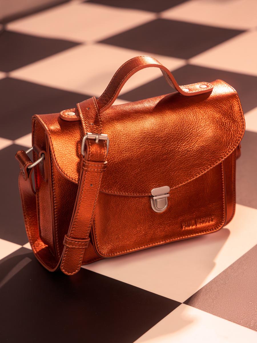 photo-vue-zoom-matiere-sac-main-cuir-cuivre-mademoiselle-george-ginger-paul-marius-w05-m-o