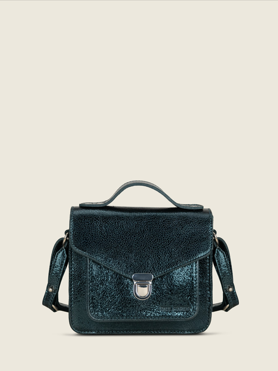 sac-main-cuir-vert-scintillant-mademoiselle-george-xs-minuit-vue-face-w05xs-m-gr