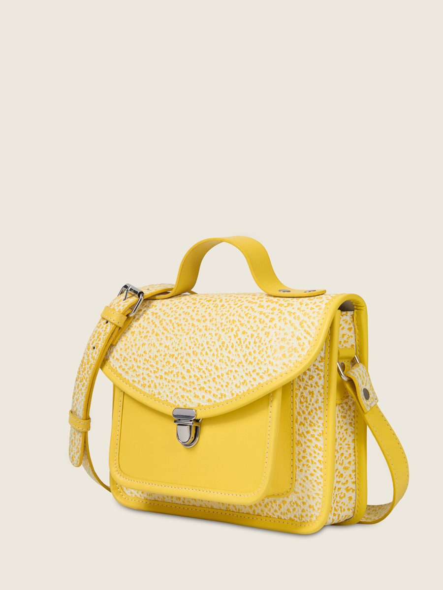 Sac à main en cuir jaune Mademoiselle George - Citronnade vue dos