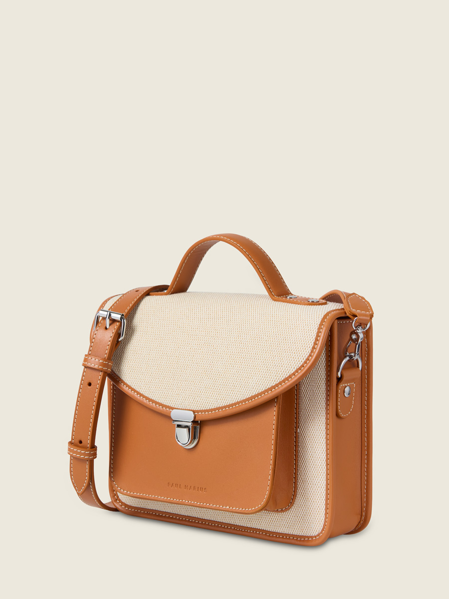 Sac à main en toile beige Mademoiselle George Escapade - Toile Beige vue cote