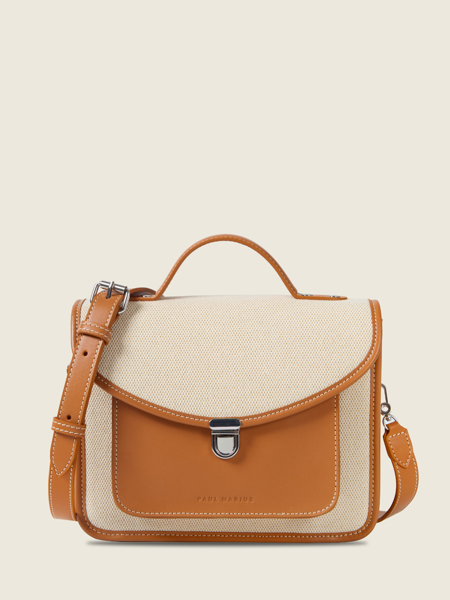 Sac à main en toile beige Mademoiselle George Escapade - Toile Beige vue face