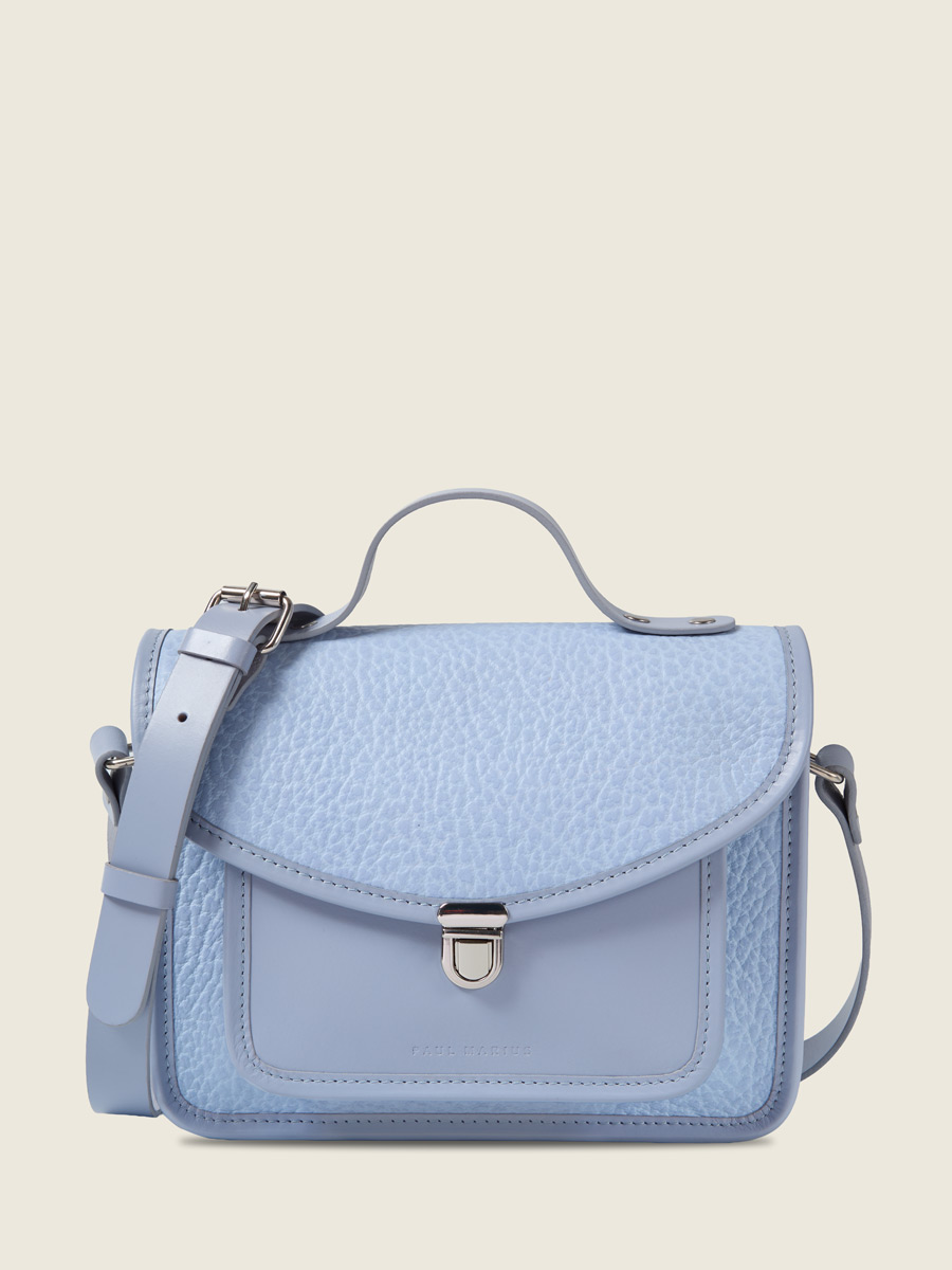 Sac à main en cuir violet Mademoiselle George - Lavande vue face