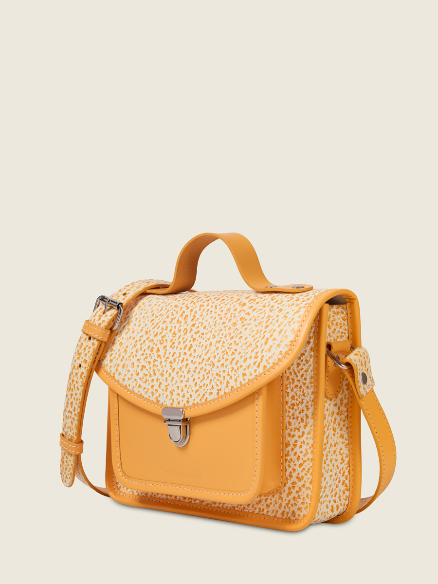 Sac à main en cuir orange Mademoiselle George - Orangeade vue dos