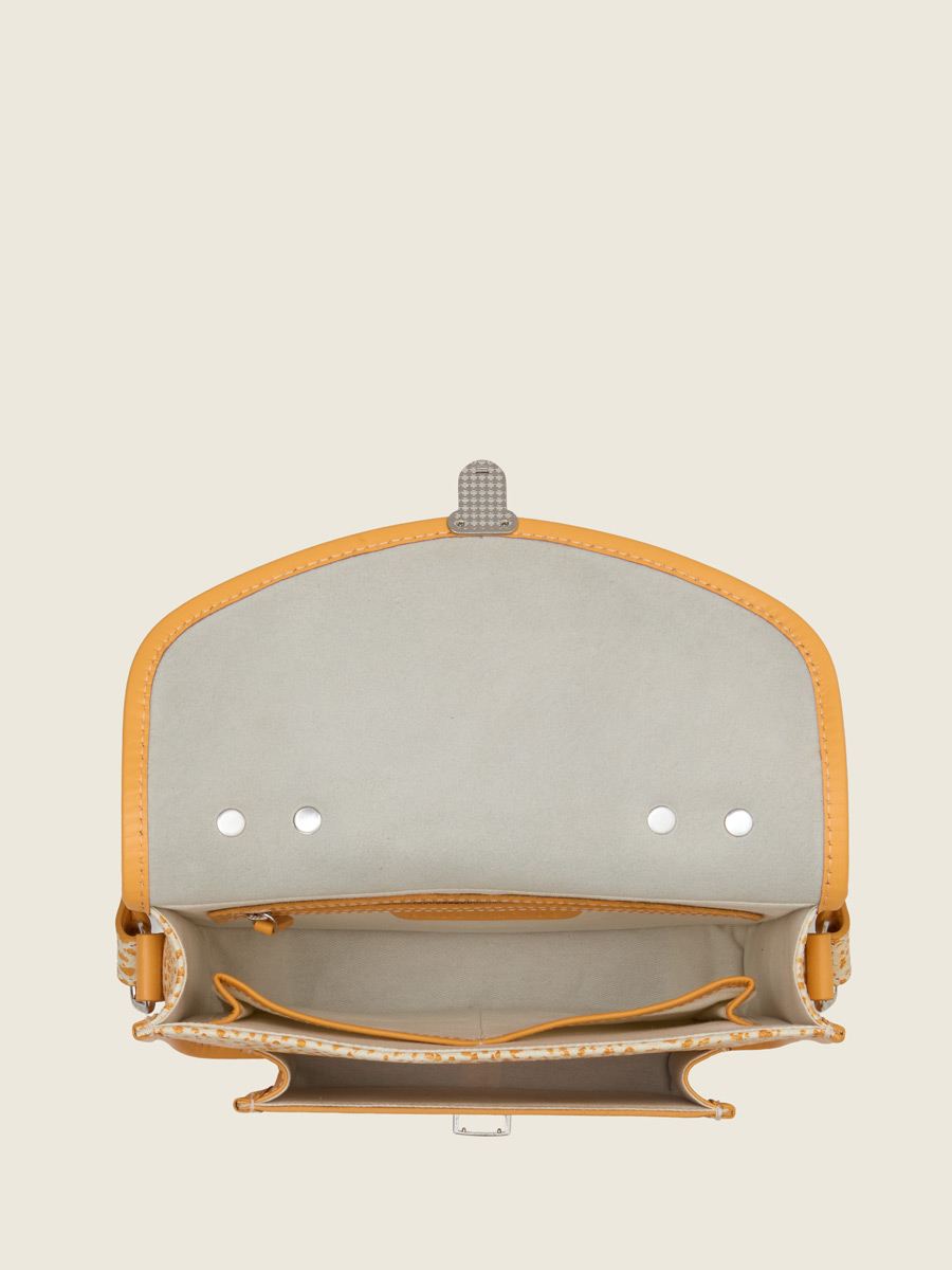 Sac à main en cuir orange Mademoiselle George - Orangeade photo focus matiere