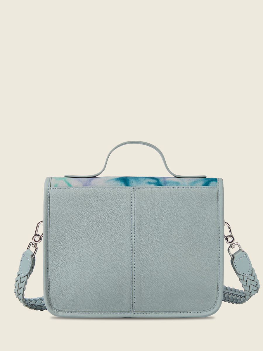 Sac à main en cuir bleu Mademoiselle George - Tie & Dye Bleu vue interieure