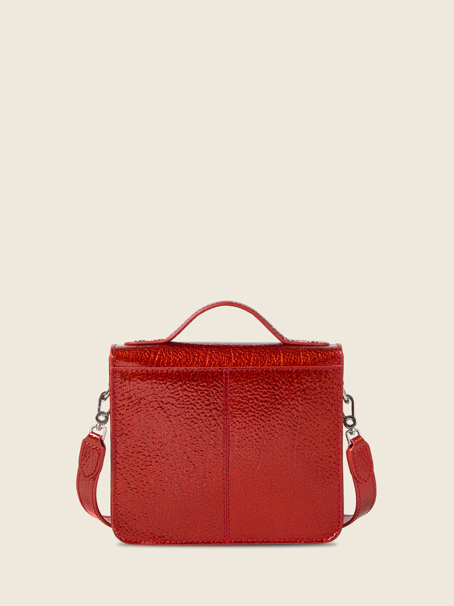 Petit sac à main en cuir rouge Mademoiselle George XS - Star Flamme vue dos
