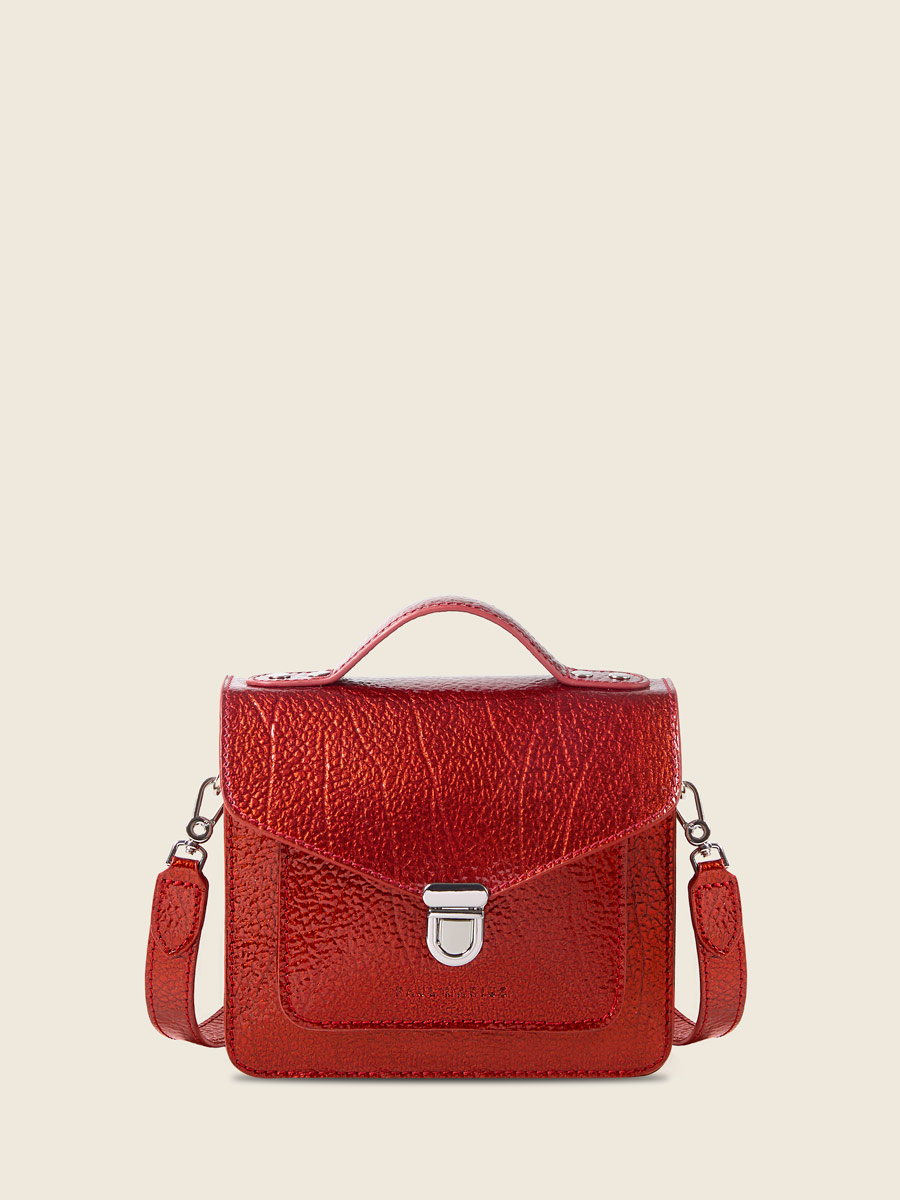 Petit sac à main en cuir rouge Mademoiselle George XS - Star Flamme vue face