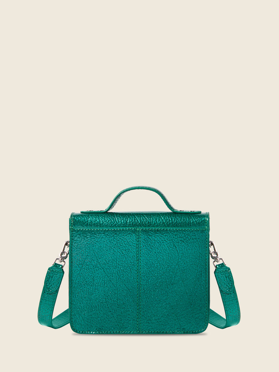 Petit sac à main en cuir bleu Mademoiselle George XS - Star Lagon vue dos