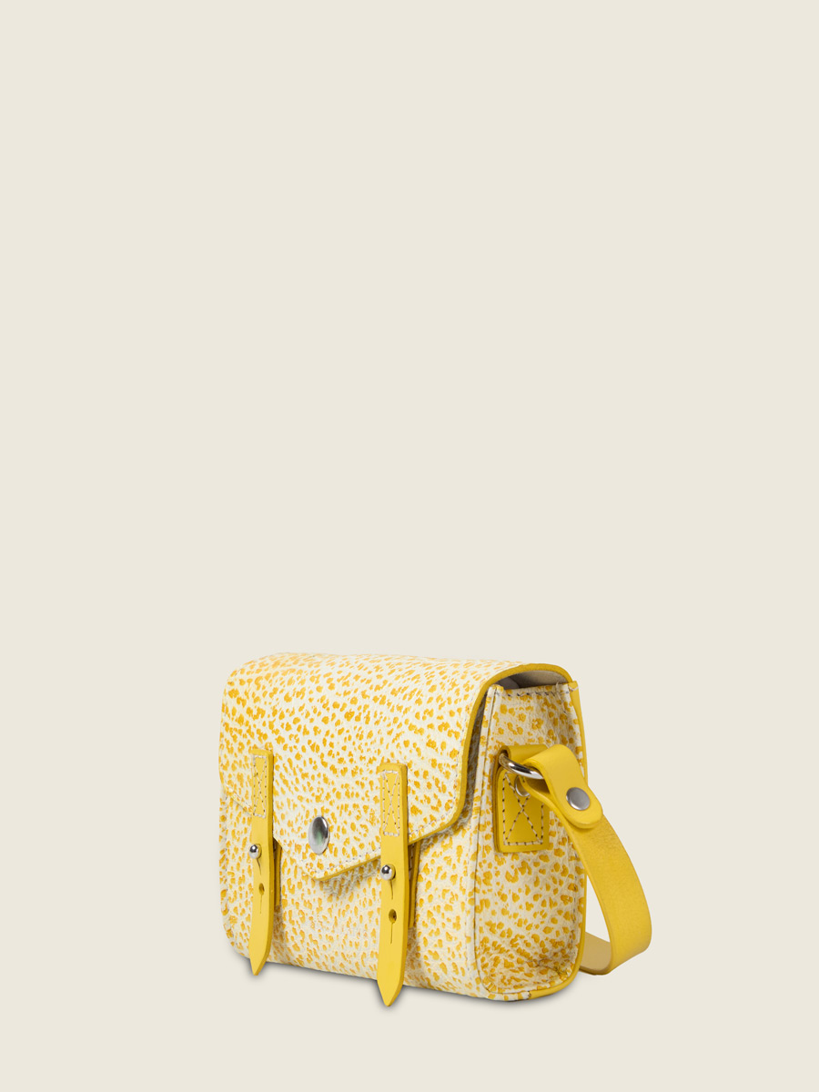 Petit sac bandoulière en cuir jaune LeMini Indispensable - Citronnade vue dos