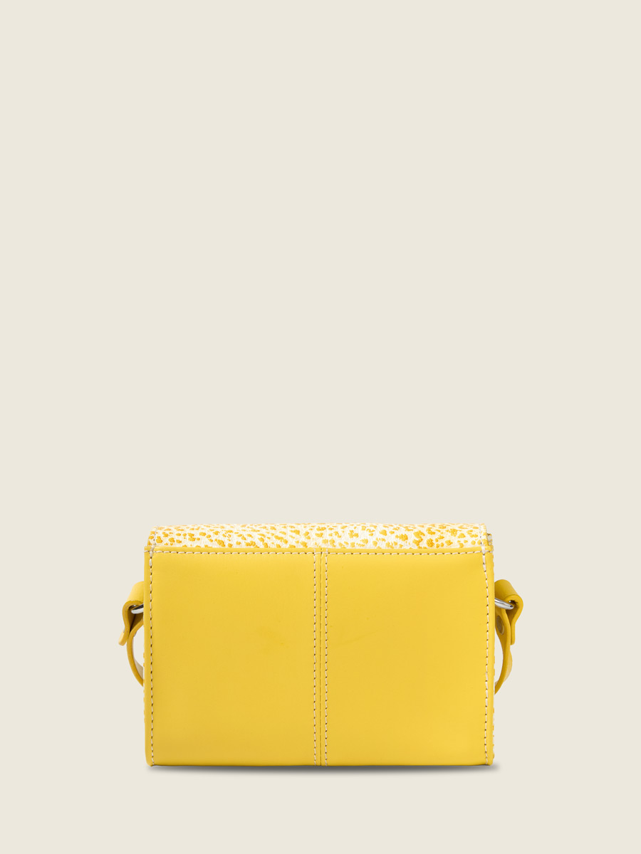 Petit sac bandoulière en cuir jaune LeMini Indispensable - Citronnade vue interieure