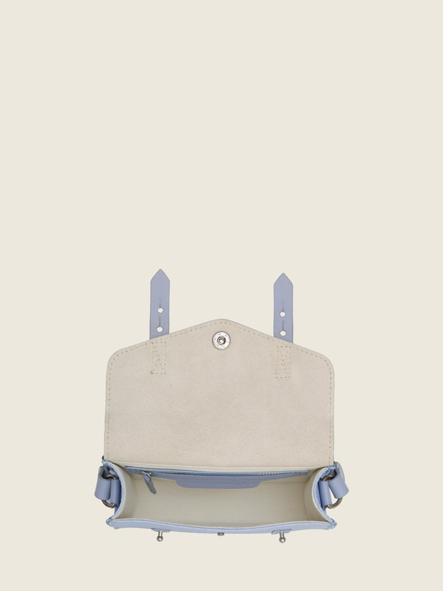 Petit sac bandoulière en cuir violet LeMini Indispensable - Lavande photo focus matiere