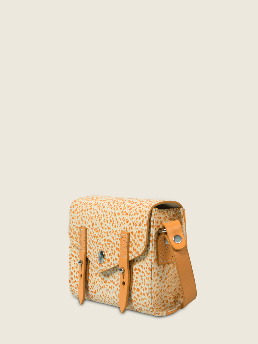 Petit sac bandoulière en cuir orange LeMini Indispensable - Orangeade vue dos