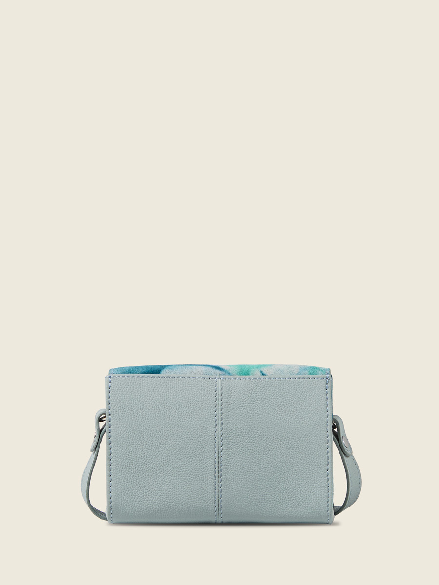 Petit sac bandoulière en cuir bleu LeMini Indispensable - Tie & Dye Bleu vue interieure